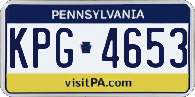 PA license plate KPG4653