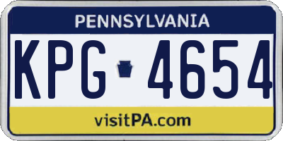 PA license plate KPG4654