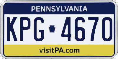 PA license plate KPG4670