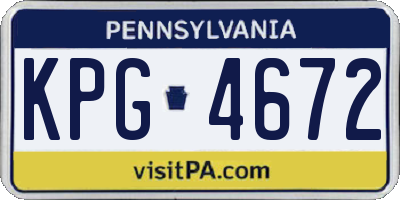 PA license plate KPG4672