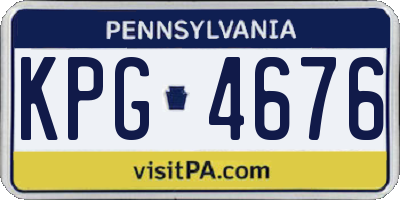 PA license plate KPG4676