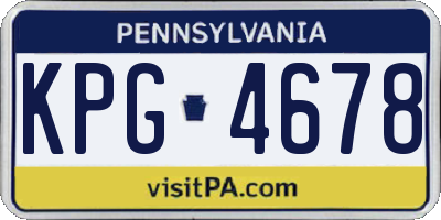 PA license plate KPG4678