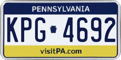 PA license plate KPG4692