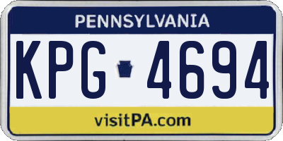 PA license plate KPG4694