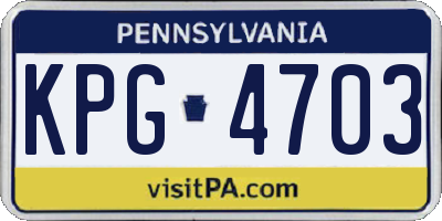 PA license plate KPG4703