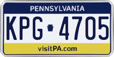 PA license plate KPG4705