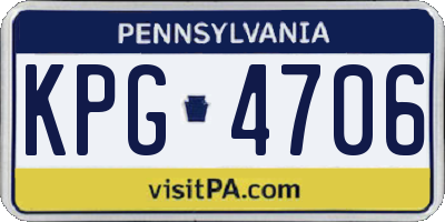 PA license plate KPG4706