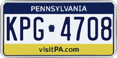 PA license plate KPG4708