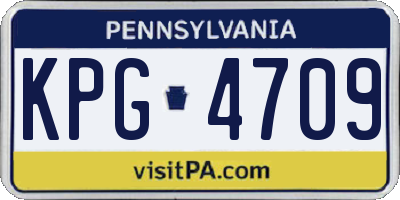PA license plate KPG4709
