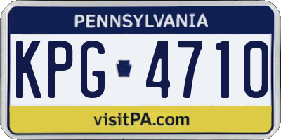 PA license plate KPG4710