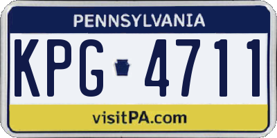 PA license plate KPG4711