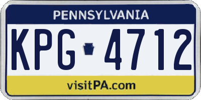 PA license plate KPG4712