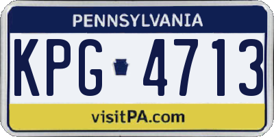 PA license plate KPG4713