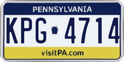 PA license plate KPG4714