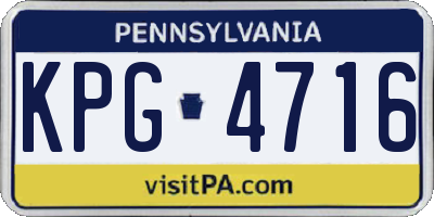PA license plate KPG4716