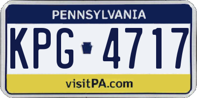 PA license plate KPG4717