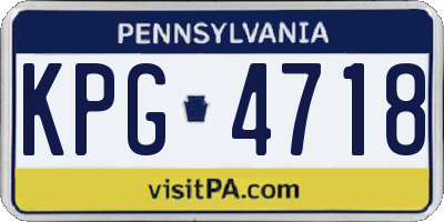 PA license plate KPG4718