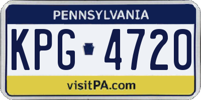 PA license plate KPG4720
