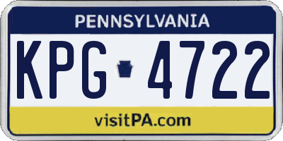 PA license plate KPG4722