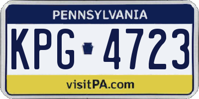 PA license plate KPG4723