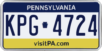 PA license plate KPG4724