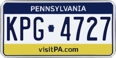 PA license plate KPG4727