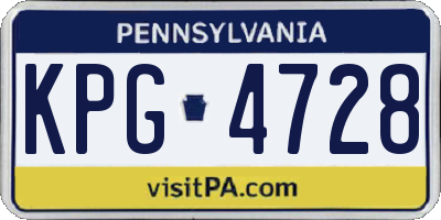 PA license plate KPG4728