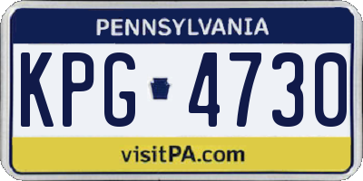 PA license plate KPG4730