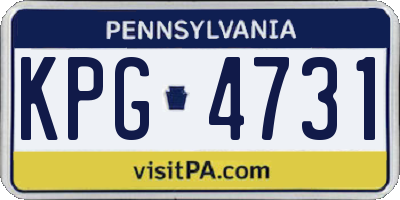 PA license plate KPG4731