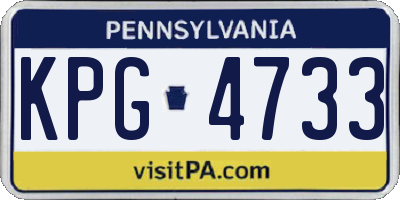 PA license plate KPG4733