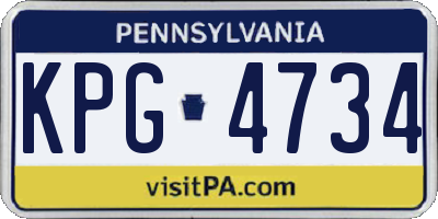 PA license plate KPG4734