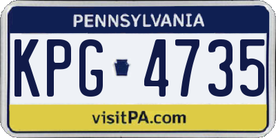 PA license plate KPG4735