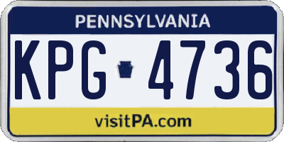 PA license plate KPG4736