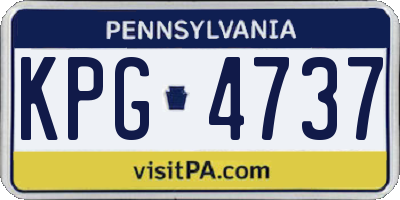 PA license plate KPG4737