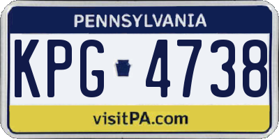 PA license plate KPG4738