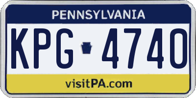 PA license plate KPG4740