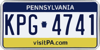 PA license plate KPG4741