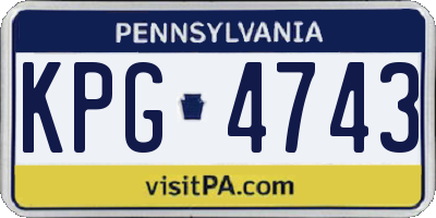 PA license plate KPG4743