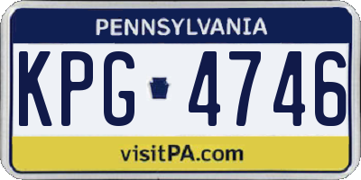PA license plate KPG4746