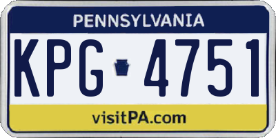PA license plate KPG4751