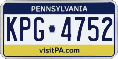 PA license plate KPG4752
