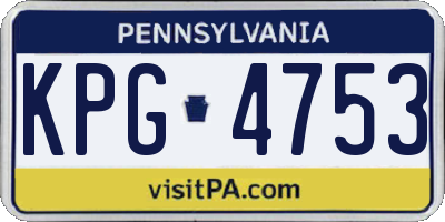 PA license plate KPG4753