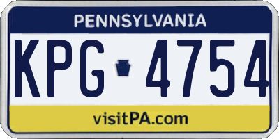 PA license plate KPG4754