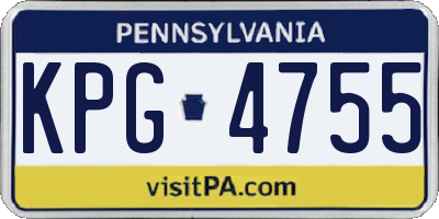 PA license plate KPG4755
