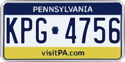PA license plate KPG4756