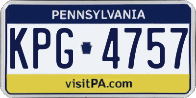 PA license plate KPG4757