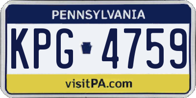PA license plate KPG4759