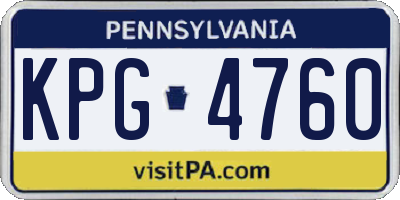 PA license plate KPG4760