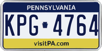 PA license plate KPG4764