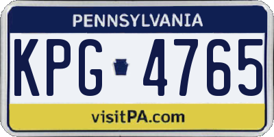 PA license plate KPG4765